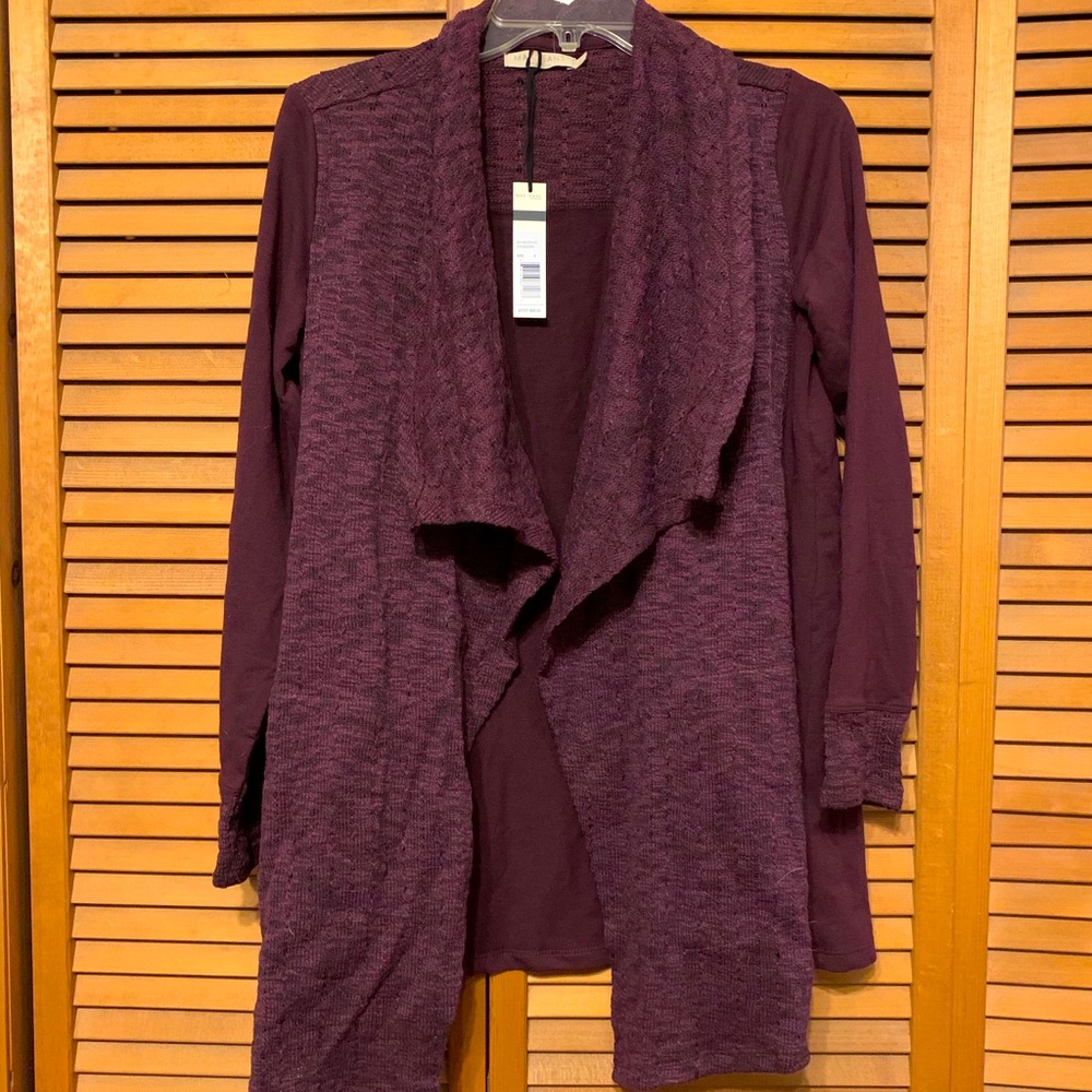Wine colored open front cardigan ▪️
